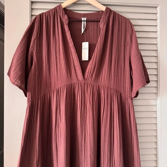 Anthropologie | Cottage Core The Kallie Flowy V-Neck Cotton Maxi Dress ~ NWT M - Picture 7 of 9